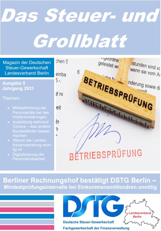 Mehr über den Artikel erfahren Steuer-und Grollblatt 5/2021 ist online
