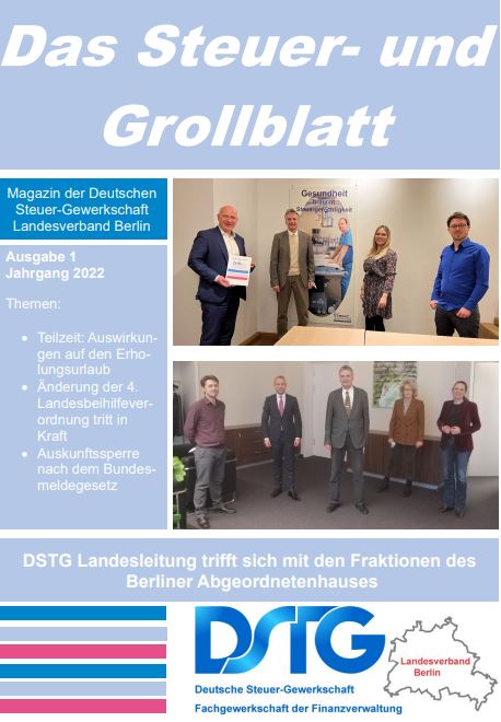 Mehr über den Artikel erfahren Das erste Steuer-und Grollblatt 2022 ist online
